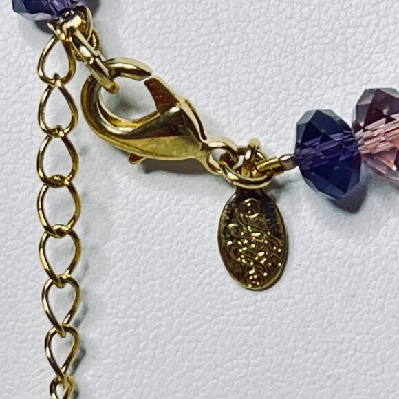 Kirks Folly Dream Angel Purple Crystal Beaded Bib Necklace (5992) - Picture 9 of 11